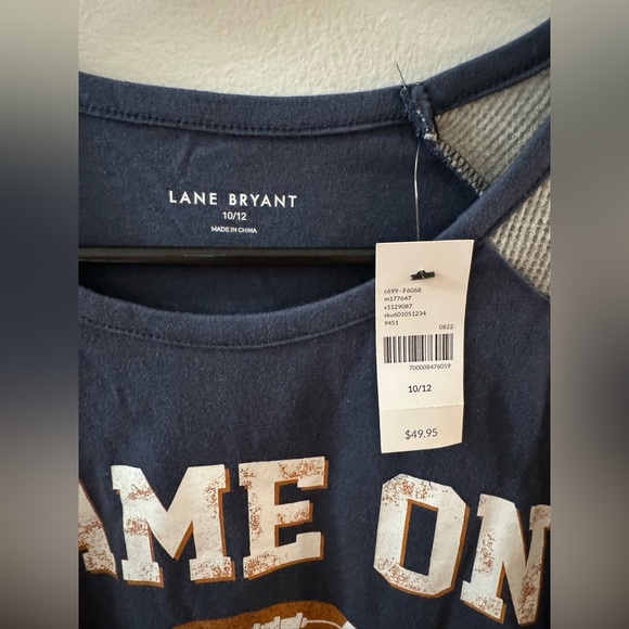 NWT 10-12 Lane Bryant Game On Waffle Knit Long Sleeve - Picture 3 of 6